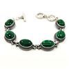 Image 1 : MALACHITE GEMSTONE SILVER PLATED BRACELET