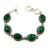 Image 2 : MALACHITE GEMSTONE SILVER PLATED BRACELET