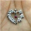Image 1 : RED RUBY GEMSTONE 92.5 STERLING SILVER HEART HANDMADE PENDANT