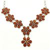 Image 3 : BALTIC AMBER GEMSTONE SILVER PLATED BLUE NECKLACE