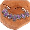 Image 1 : AMETHYST GEMSTONE SILVER PLATED HANDMADE BRACELET