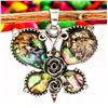 Image 1 : ABALONE SHELL  GEMSTONE SILVER PLATED PENDANT