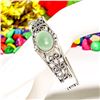 Image 2 : JADEITE GEMSTONE SILVER PLATED  BRACELET BANGLE