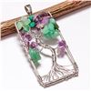Image 1 : AMETHYST GEMSTONE TREE OF LIFE CHARM SILVER PLATED PENDANT JEWELRY