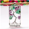 Image 2 : AMETHYST GEMSTONE TREE OF LIFE CHARM SILVER PLATED PENDANT JEWELRY