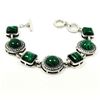 Image 1 : MALACHITE GEMSTONE SILVER PLATED BRACELET