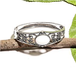 OPALITE GEMSTONE SILVER PLATED  BRACELET BANGLE