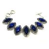 Image 1 : LAPIS LAZULI GEMSTONE SILVER PLATED BRACELET