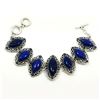 Image 2 : LAPIS LAZULI GEMSTONE SILVER PLATED BRACELET
