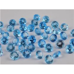 Natural Blue Topaz 6 mm Round Cut Loose Gemstone 25 Pieces Lot