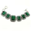 Image 2 : MALACHITE GEMSTONE SILVER PLATED BRACELET
