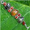 Image 1 : BALTIC AMBER GEMSTONE SILVER PLATED BRACELET