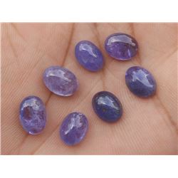 Tanzanite Gemstone 8x10x4mm Oval Cabochon Loose 7 Pieces Lot