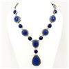 Image 2 : LAPIS LAZULI GEMSTONE SILVER PLATED BLUE NECKLACE