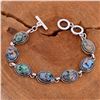 Image 2 : ABALONE SHELL GEMSTONE SILVER PLATED HANDMADE BRACELET