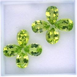 Natural Green Peridot 6x4mm Pear Cut Loose Gemstone 10 Pieces Lot