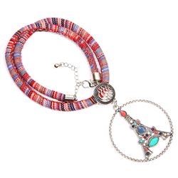 Multicolored Gemstone Silver Plated Necklace
