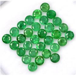 Natural Emerald 3 MM Round Cut Green Loose Gemstone 100 Pieces Lot