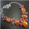 Image 1 : BALTIC AMBER GEMSTONE SILVER PLATED HANDMADE NECKLACE