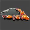 Image 2 : BALTIC AMBER GEMSTONE SILVER PLATED HANDMADE NECKLACE