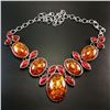 Image 3 : BALTIC AMBER GEMSTONE SILVER PLATED HANDMADE NECKLACE