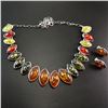Image 2 : BALTIC AMBER GEMSTONE SILVER PLATED HANDMADE NECKLACE WITH EARRINGS