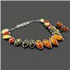 Image 3 : BALTIC AMBER GEMSTONE SILVER PLATED HANDMADE NECKLACE WITH EARRINGS