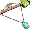 Image 2 : TURQUOISE GEMSTONE SILVER PLATED PENDANT