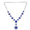 Image 1 : LAPIS LAZULI GEMSTONE SILVER PLATED BLUE NECKLACE