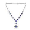 Image 2 : LAPIS LAZULI GEMSTONE SILVER PLATED BLUE NECKLACE