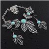 Image 1 : TURQUOISE GEMSTONE SILVER PLATED HANDMADE NECKLACE WITH EARRINGS