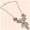Image 3 : TURQUOISE GEMSTONE SILVER PLATED HANDMADE NECKLACE WITH EARRINGS