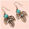 Image 4 : TURQUOISE GEMSTONE SILVER PLATED HANDMADE NECKLACE WITH EARRINGS