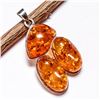 Image 1 : BALTIC AMBER GEMSTONE SILVER PLATED PENDANT JEWELRY