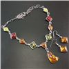 Image 1 : BALTIC AMBER GEMSTONE SILVER PLATED HANDMADE NECKLACE WITH EARRINGS