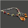 Image 3 : BALTIC AMBER GEMSTONE SILVER PLATED HANDMADE NECKLACE WITH EARRINGS