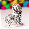 Image 2 : FASHION GOTHIC PUNK SKULL DESIGN SILVER PLATED RING SIZE 10