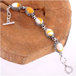 MOOKAITE JASPER GEMSTONE SILVER PLATED HANDMADE BRACELET