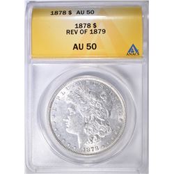 1878 7TF REV. OF 79 MORGAN DOLLAR ANACS AU-50