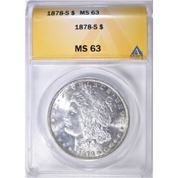 1878-S MORGAN DOLLAR ANACS MS-63