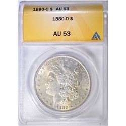 1880-O MORGAN DOLLAR ANACS AU-53