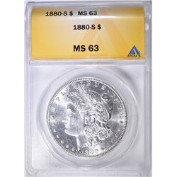 1880-S MORGAN DOLLAR ANACS MS-63