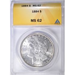1884 MORGAN DOLLAR ANACS MS-62