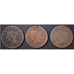 1842, 1848 & 1850 LARGE CENTS