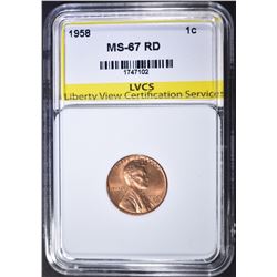 1958 LINCOLN CENT LVCS SUPERB GEM BU RED