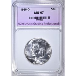 1968-D KENNEDY HALF NGP SUPERB GEM