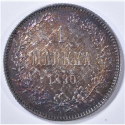 1890 SILVER 1 MARKKA FINDLAND BU