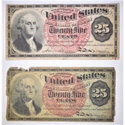 (2) 1863 FRIEDBERG TWENTY FIVE CENT FRACTIONAL CUR