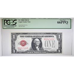 1928 $1 LEGAL TENDER NOTE PCGS 66 PPQ
