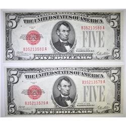 2 -1928 $5 U.S. NOTES